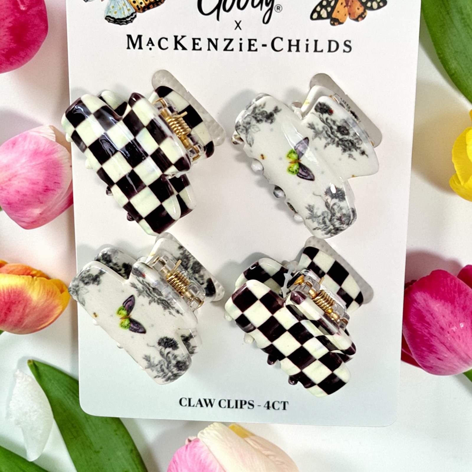 Mackenzie Childs X Goody 4pc Mini Hair Claw Clips Courtly Check – NEW Target
