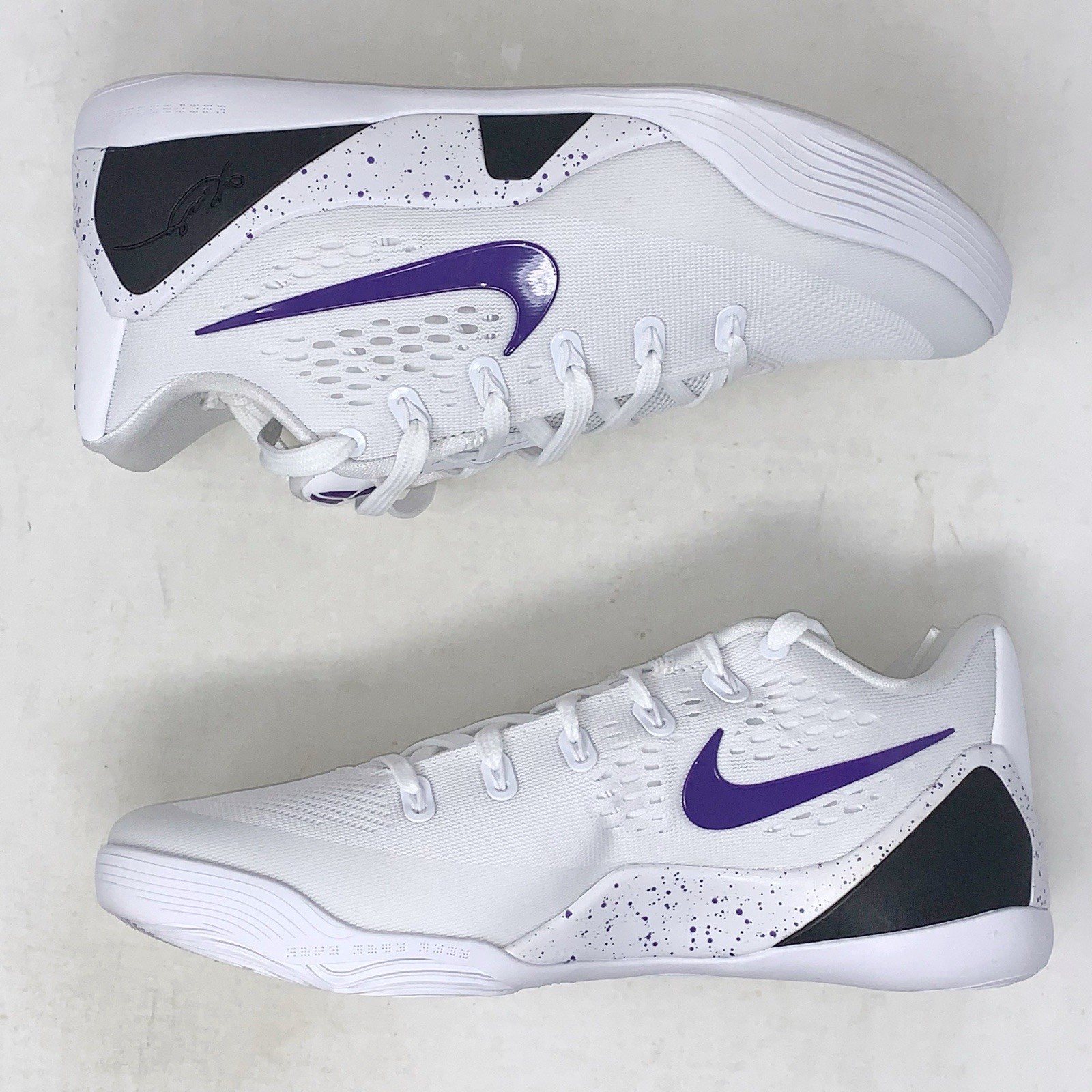 Nike Kobe 9 Elite Low Protro ‘LA Lakers Home’ White Sneakers, Size 12 IH1401-100