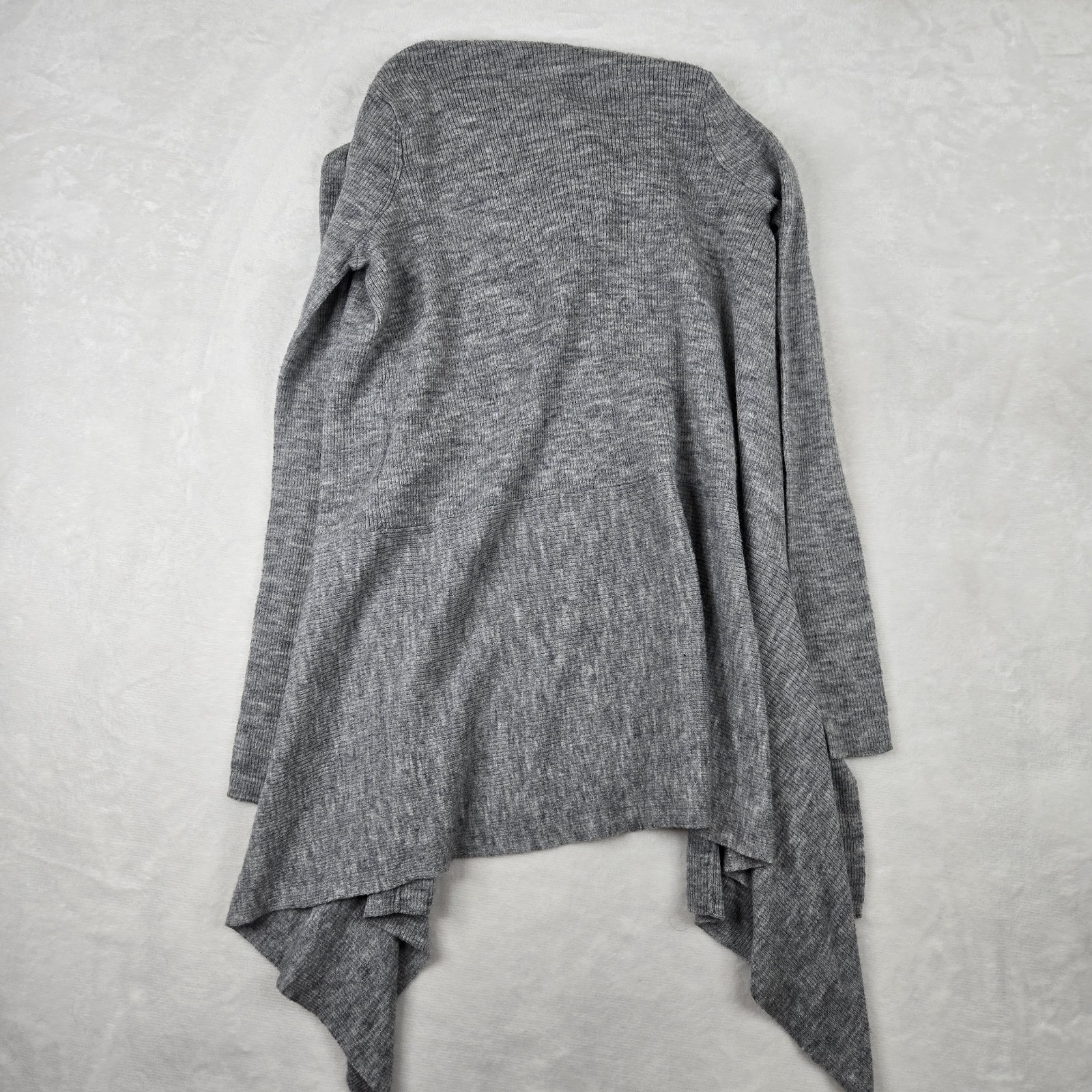 All Saints Gray Keld Olivo Open Front Alpaca Wool Ribbed Cardigan Sweater Size S
