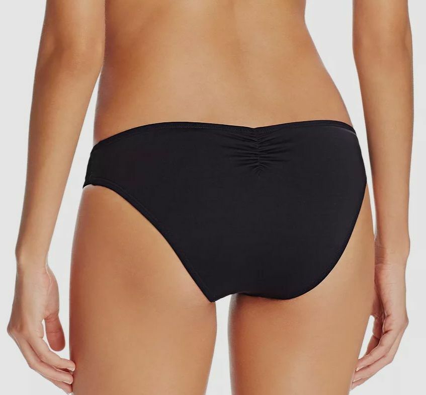 $70 L*Space Women’s Black Solid Monique Full Cut Bikini Bottom Swimwear Size XS