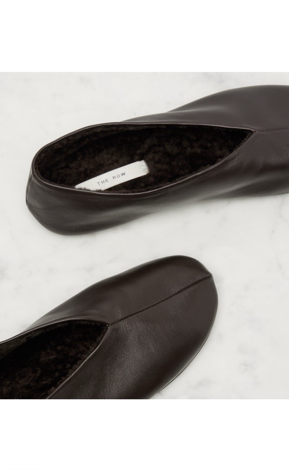 THE ROW Stella BROWN Lambskin Ballerina Slippers EU 38 US 8 $1,050+ NEW