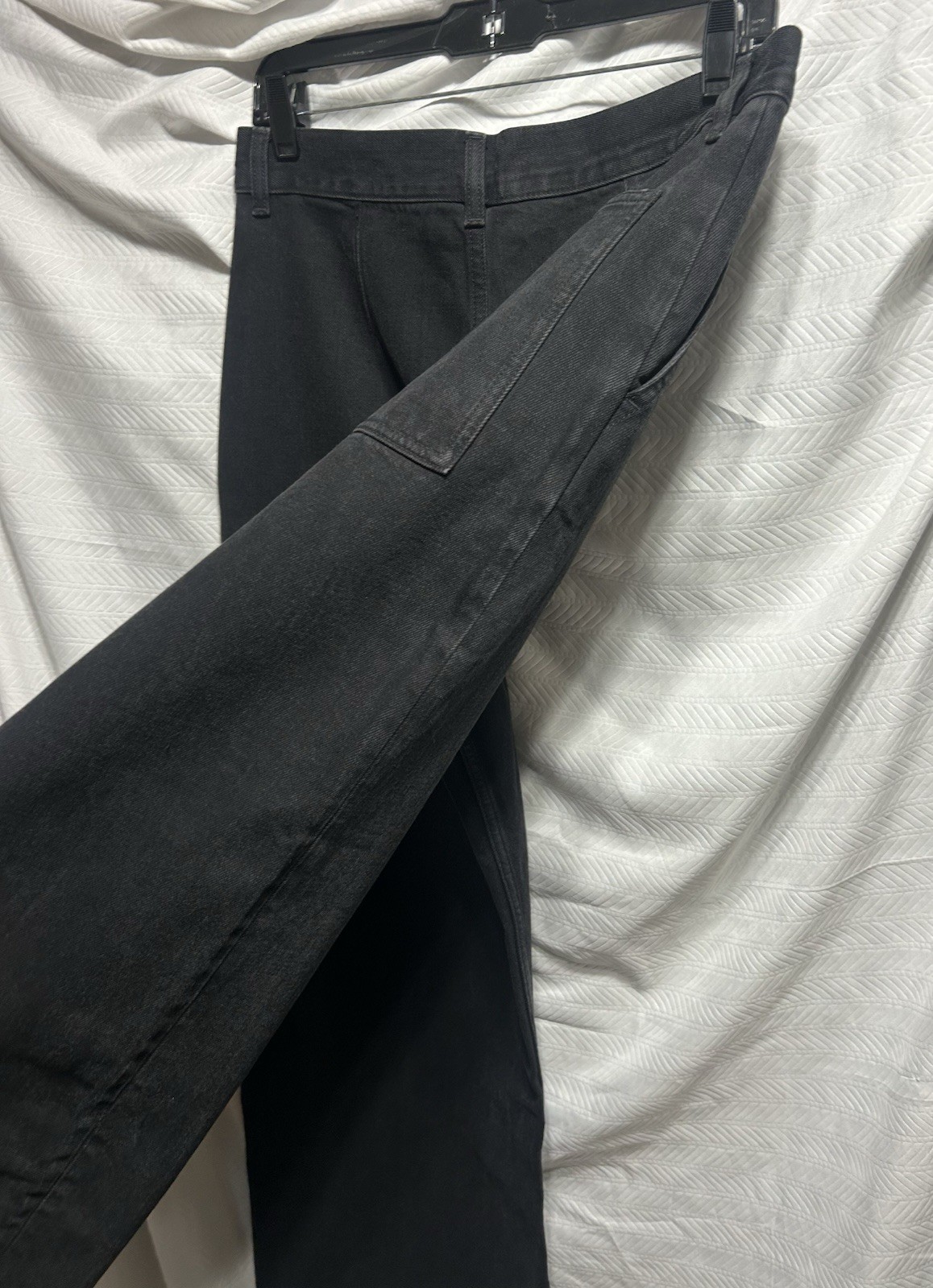 COS Mid Rise Wide Leg Black One Back Pocket Denim Jeans Pants Size 28