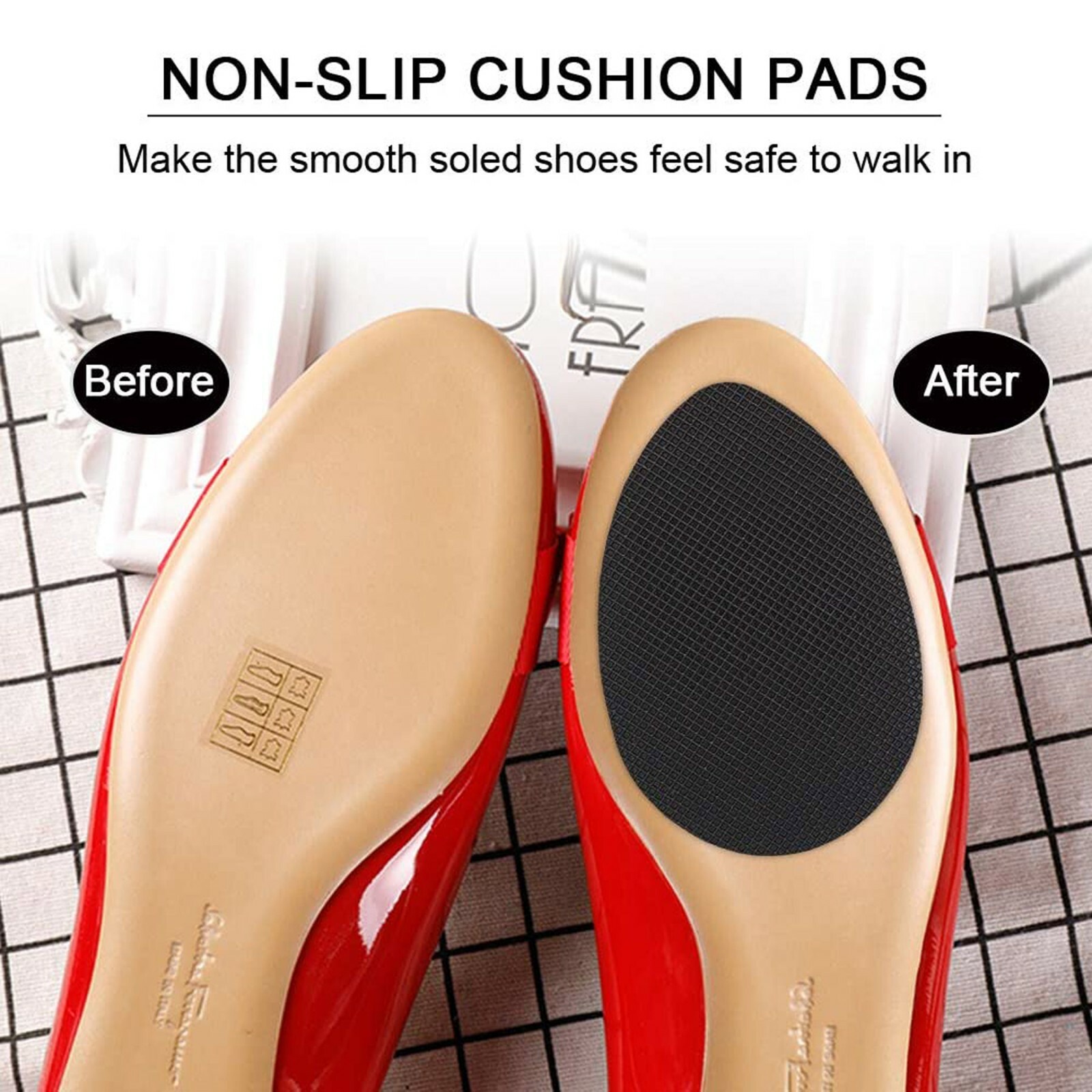 4pcs Anti-Slip Shoes Heel Sole Grip Protector Pads Non-Slip Cushion Adhesive