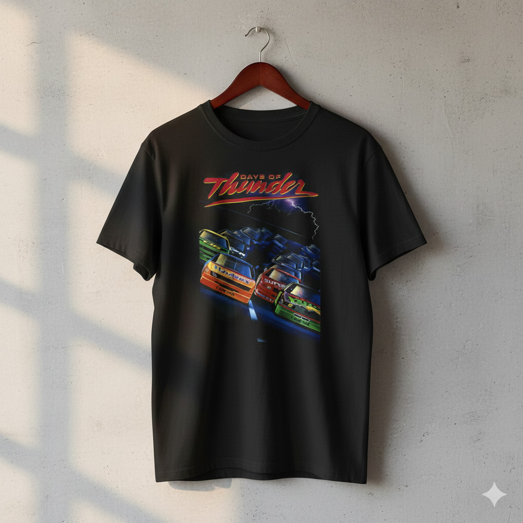 Days of Thunder NASCAR Racing Movie Graphic T-Shirt Black Tee T769