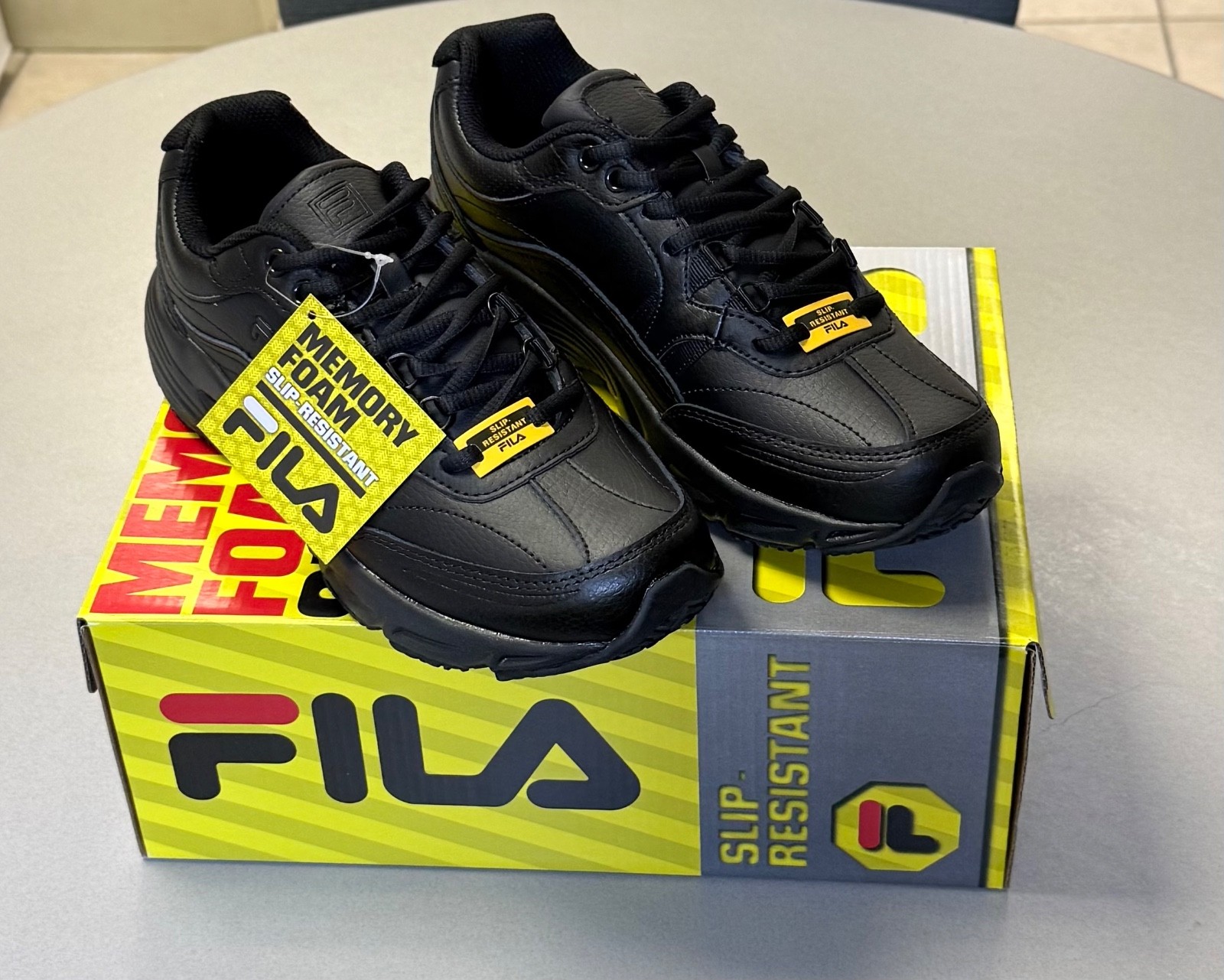 Womens Fila Workshift SR Non-Skid Slip-Resistant Memory Foam Work Shoes (8)