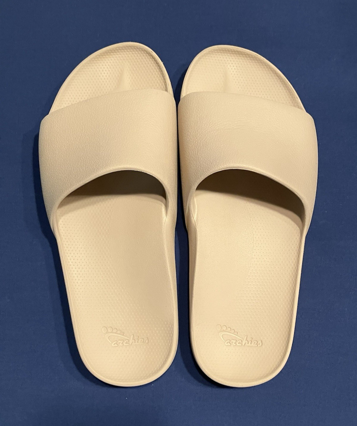 Archies Slide Sandals Womens 8 Tan Nude Comfort Slip On Orthotic Arch Pool Beach