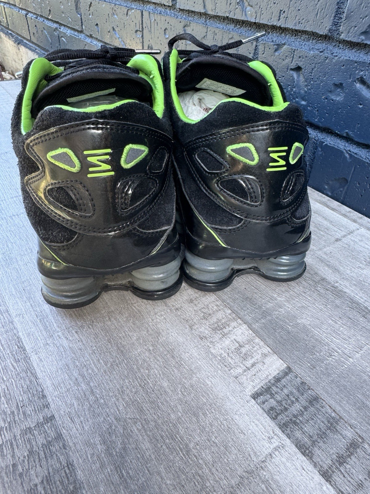 Nike Shox Monster Black Green Sneakers Athletic Shoes Men Size 14 Vintage Rare