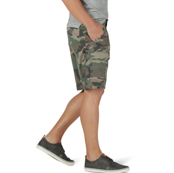 Men’s Wrangler Relaxed Fit Cargo Shorts w/ Stretch Green Brown Camo CHOOSE SIZE