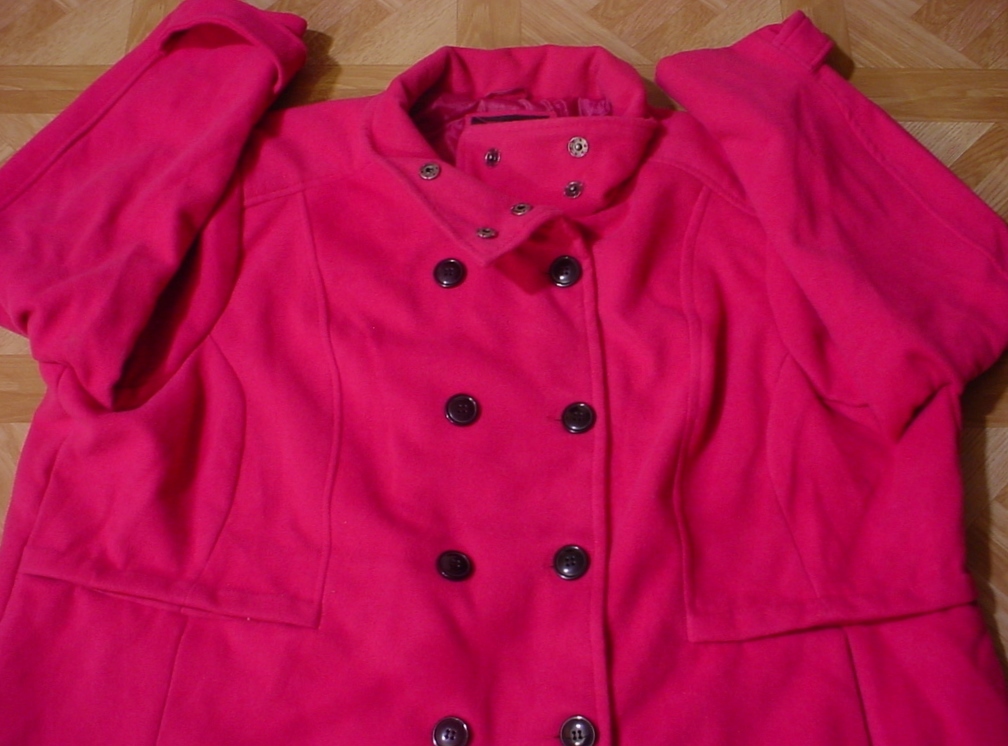 Fresh New York Women’s Double Breasted Faux Wool Peacoat w/Stand Collar 3X, 5X