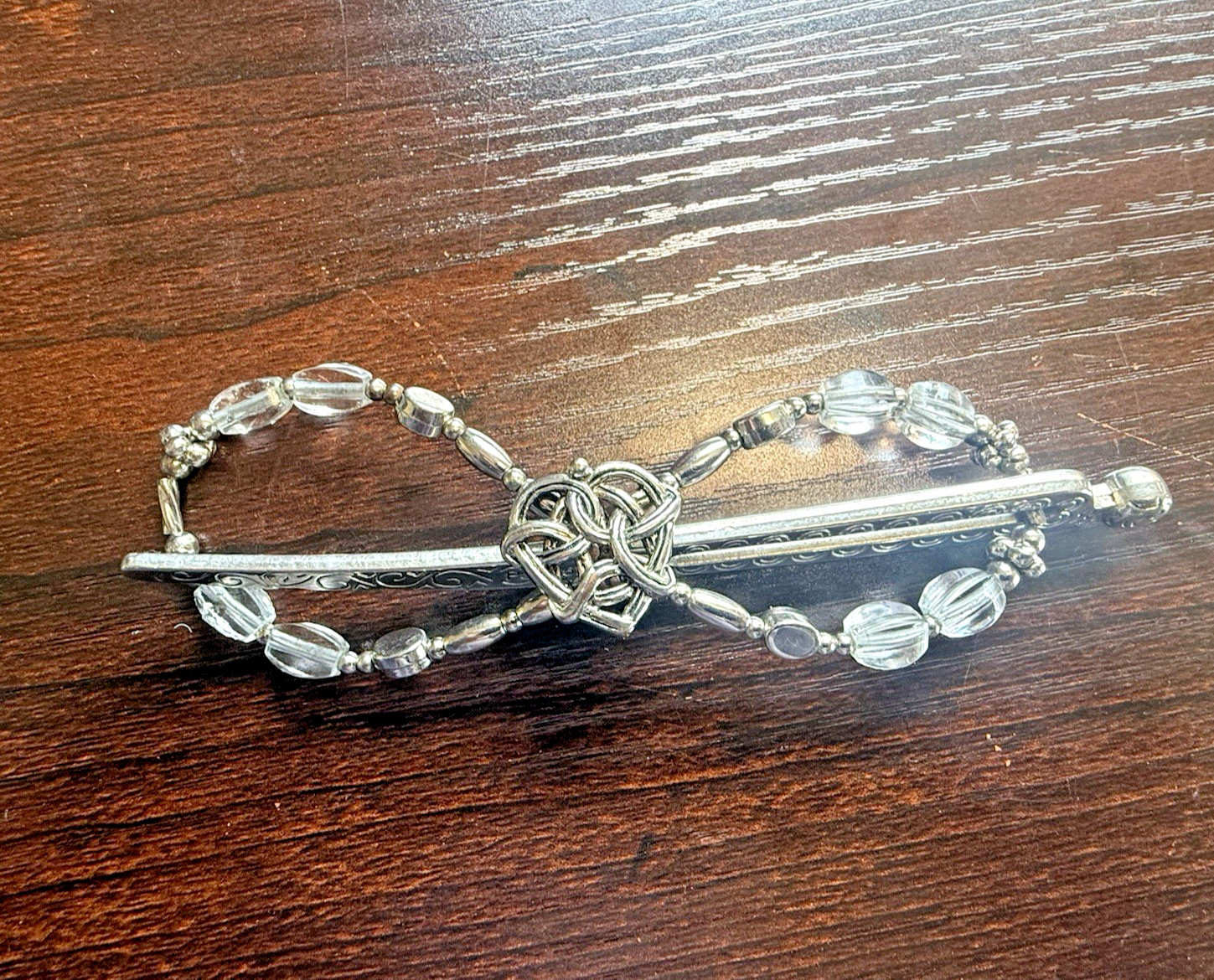 Lilla Rose Flexi Clip Celtic Heart with Crystal Beads Size Large