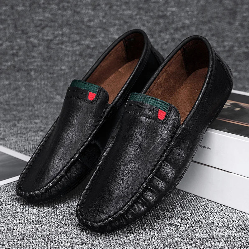 Soft PU Leather Comfortable Driving Shoes Men’s Outdoor Casual Flat Boat Shoes