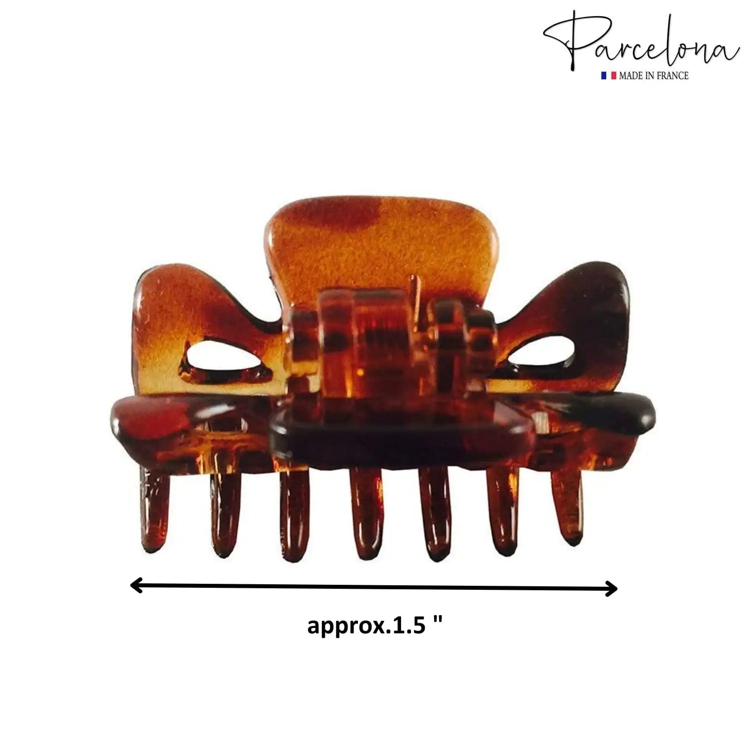 Parcelona French Classic 1.5″ Small Celluloid Set of 3 Hair Claws for Women