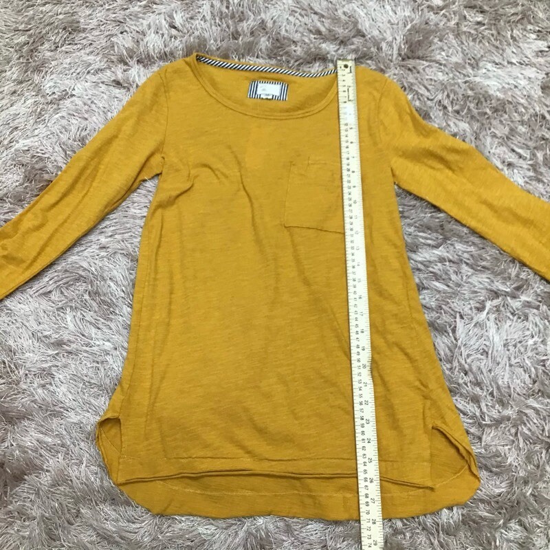 Anthropologie Postmark Womens Tunic Top Yellow Space Dye Cotton Slits XS New
