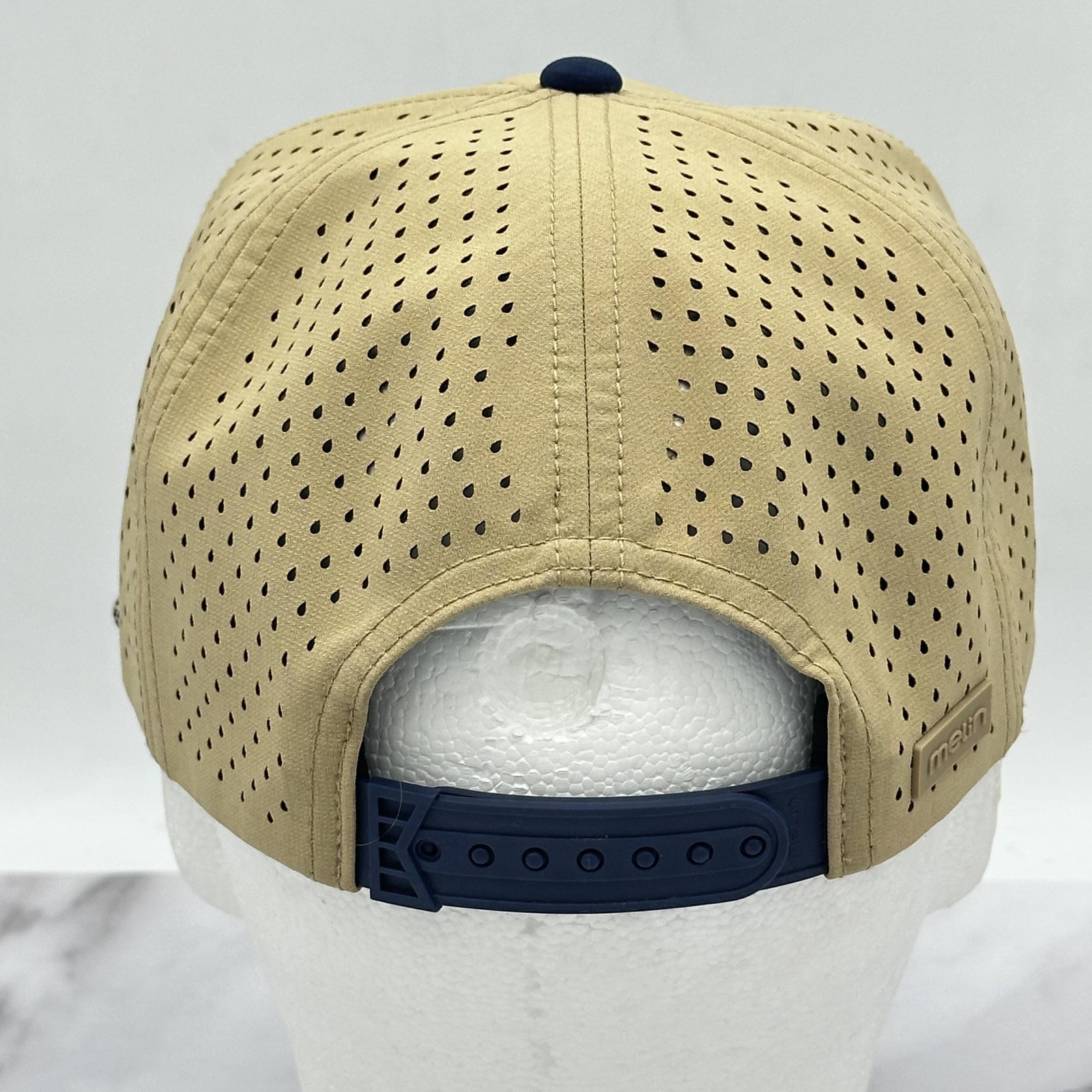 Melin Coronado Hydro Hat Cap Snap Back Beige Navy Rope Performance Mens One Size