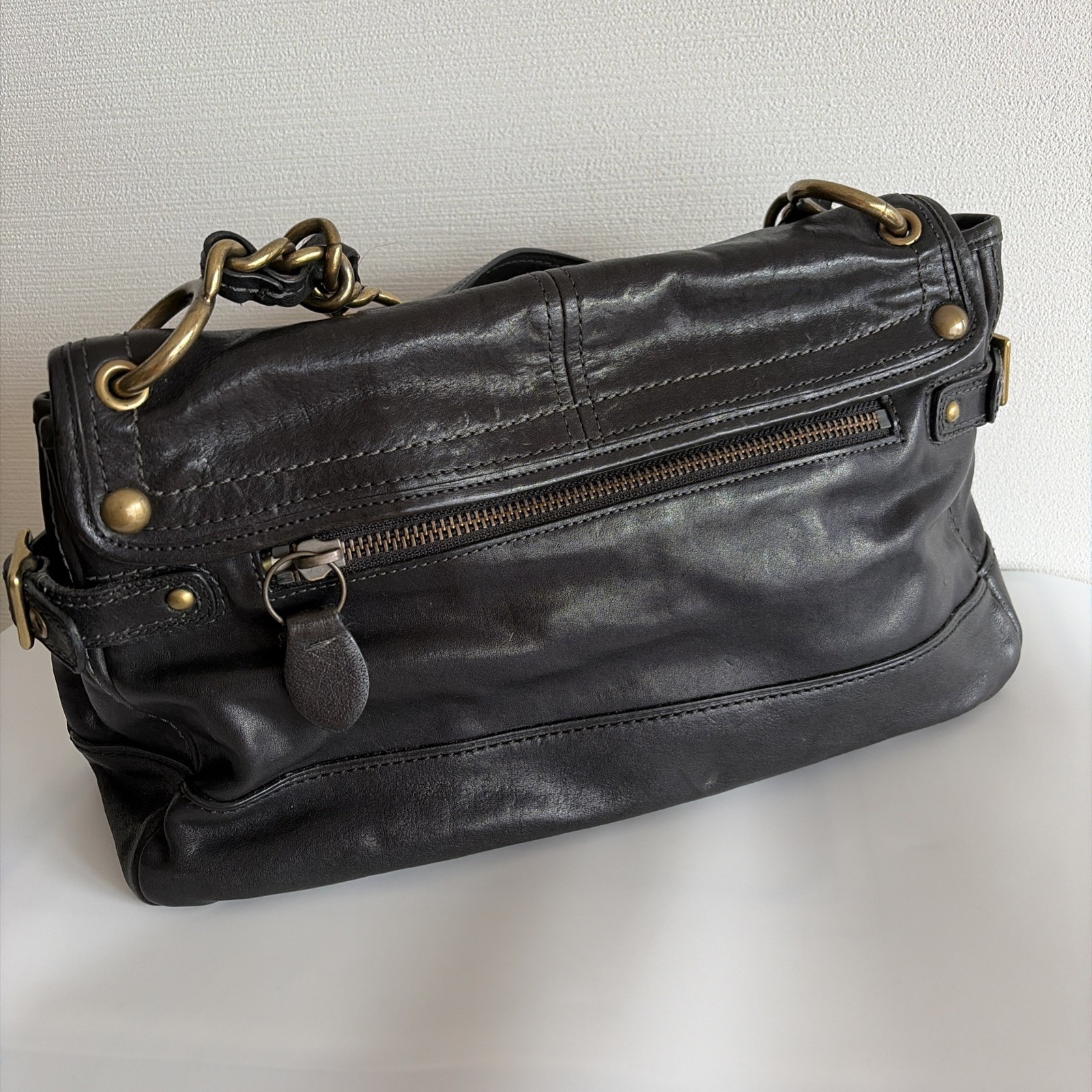 VTG Coach 11128 65th Anniversary Legacy Leigh Black Leather Satchel