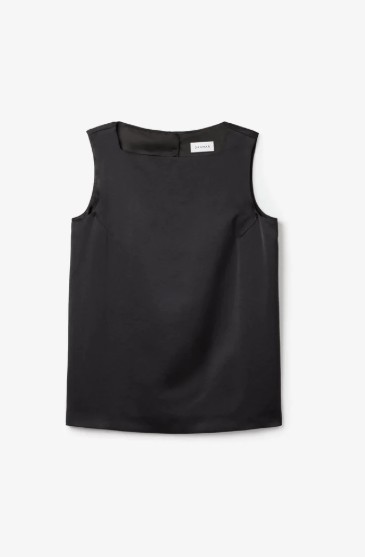 House of Dagmar Open Back Satin Top Black Blouse Size EU 36/US 4