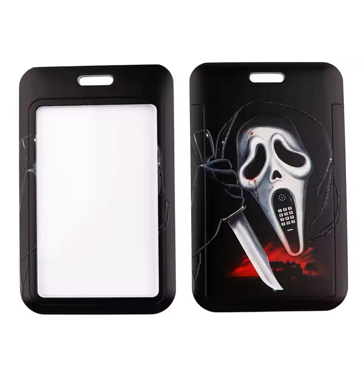 Halloween🎃Scream Classic Horror Movie Ghost Face Mask Lanyard With ID Holder
