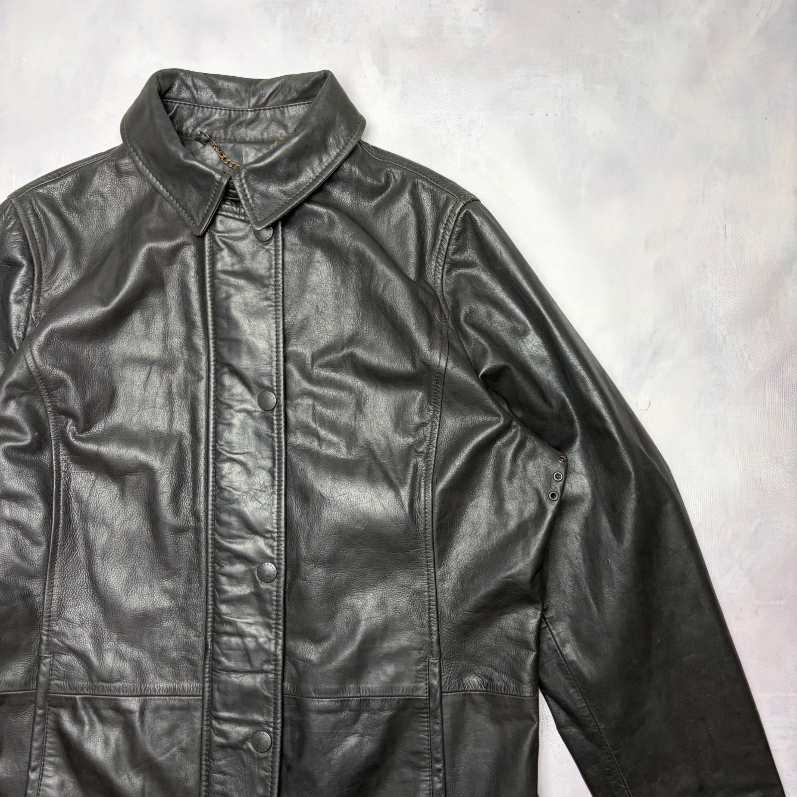 Barbour leather coat, size 42, good condition as shown in photos.