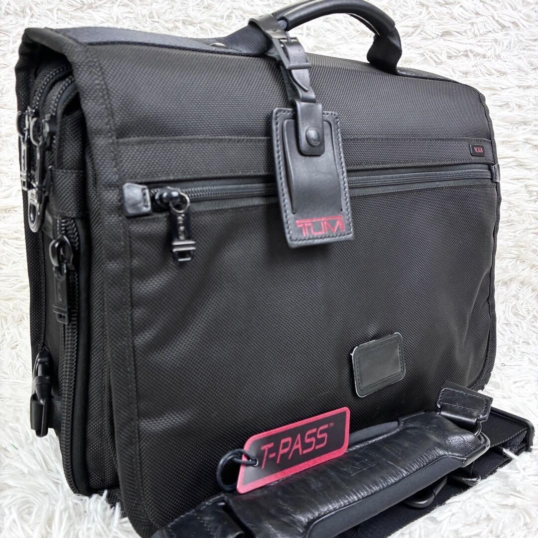 TUMI Alpha T Pass 2Way Business Bag Messenger Briefcase Black Auth