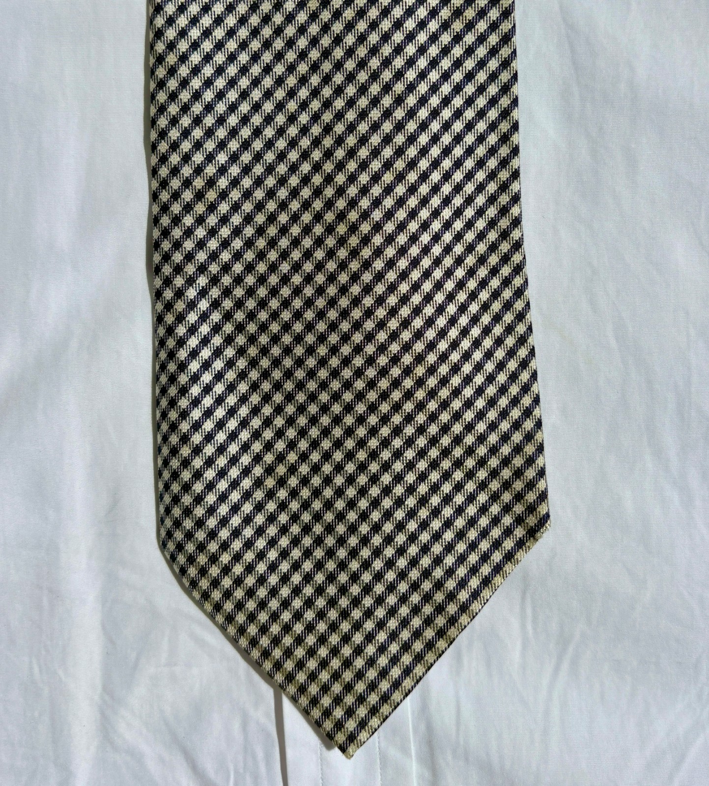 Ralph Lauren Purple Label Blue & White Check Silk Tie – England – $235.00