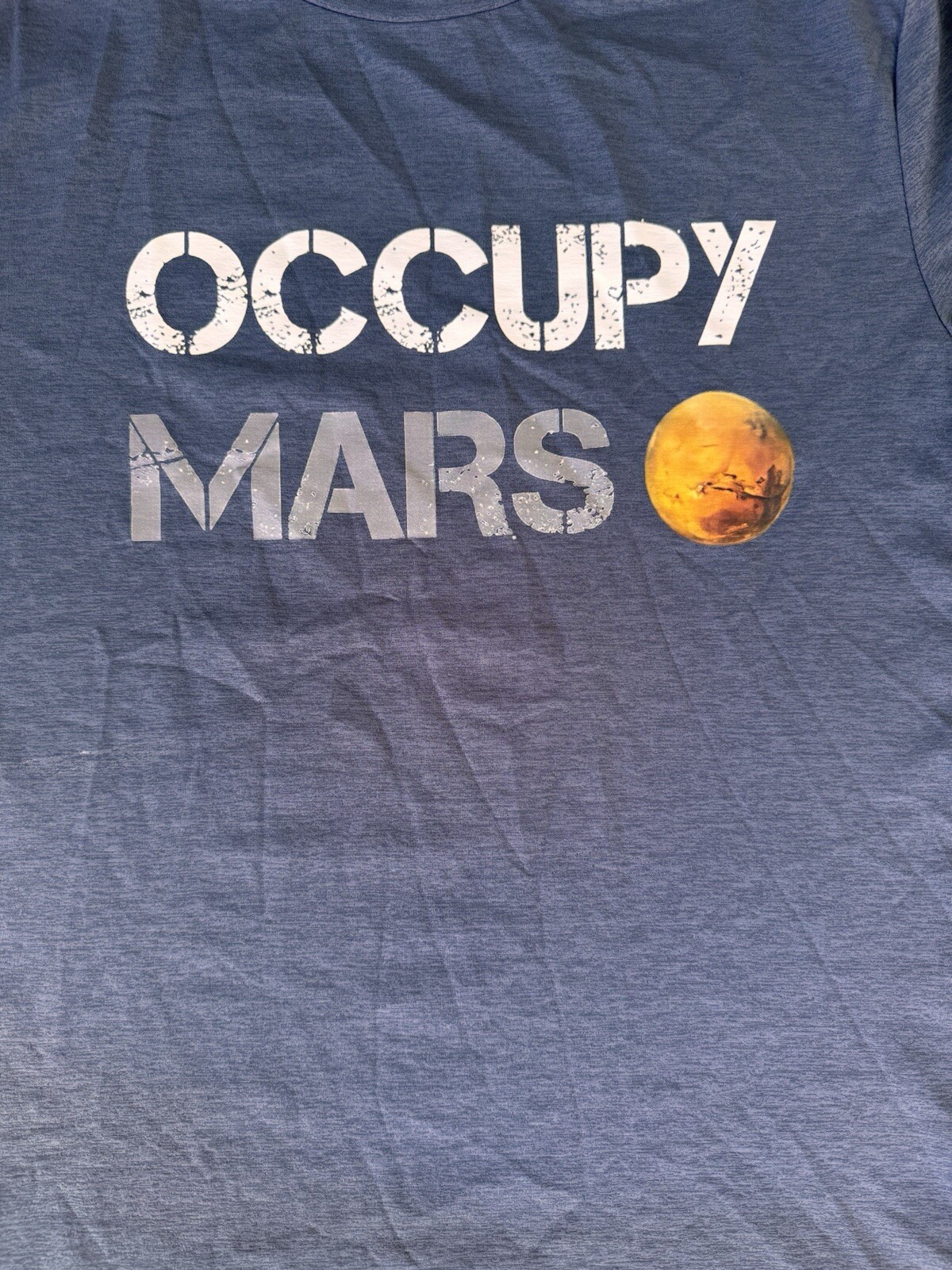 Occupy Mars Space Unisex T-Shirt Polyester Super Stretchy Spandex Material.