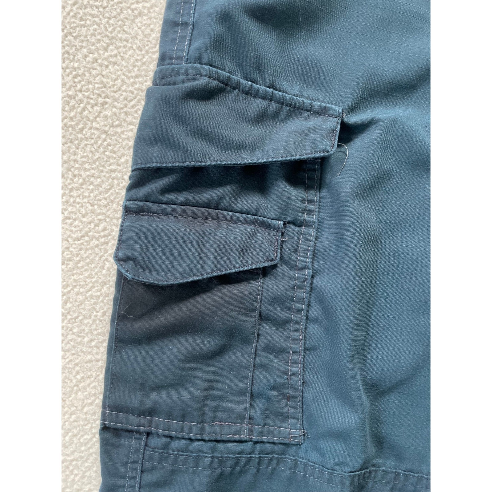 Tru-Spec Mens 34/32 Tactical Cargo Pants Navy Blue Ripstop Workwear – Distressed