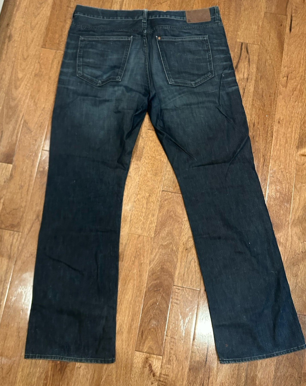 H&M Men’s Bootcut Jeans Fitted Dark Wash Blue Denim Cotton 5-Pocket
