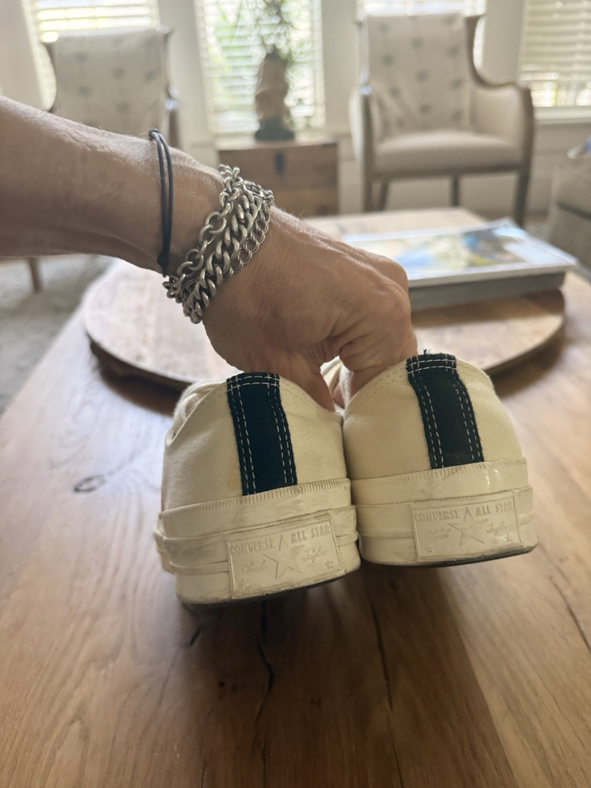 $150 Converse Comme des Garçons Play x Chuck 70 Low Multi Heart Red M-8.5,W-10.5