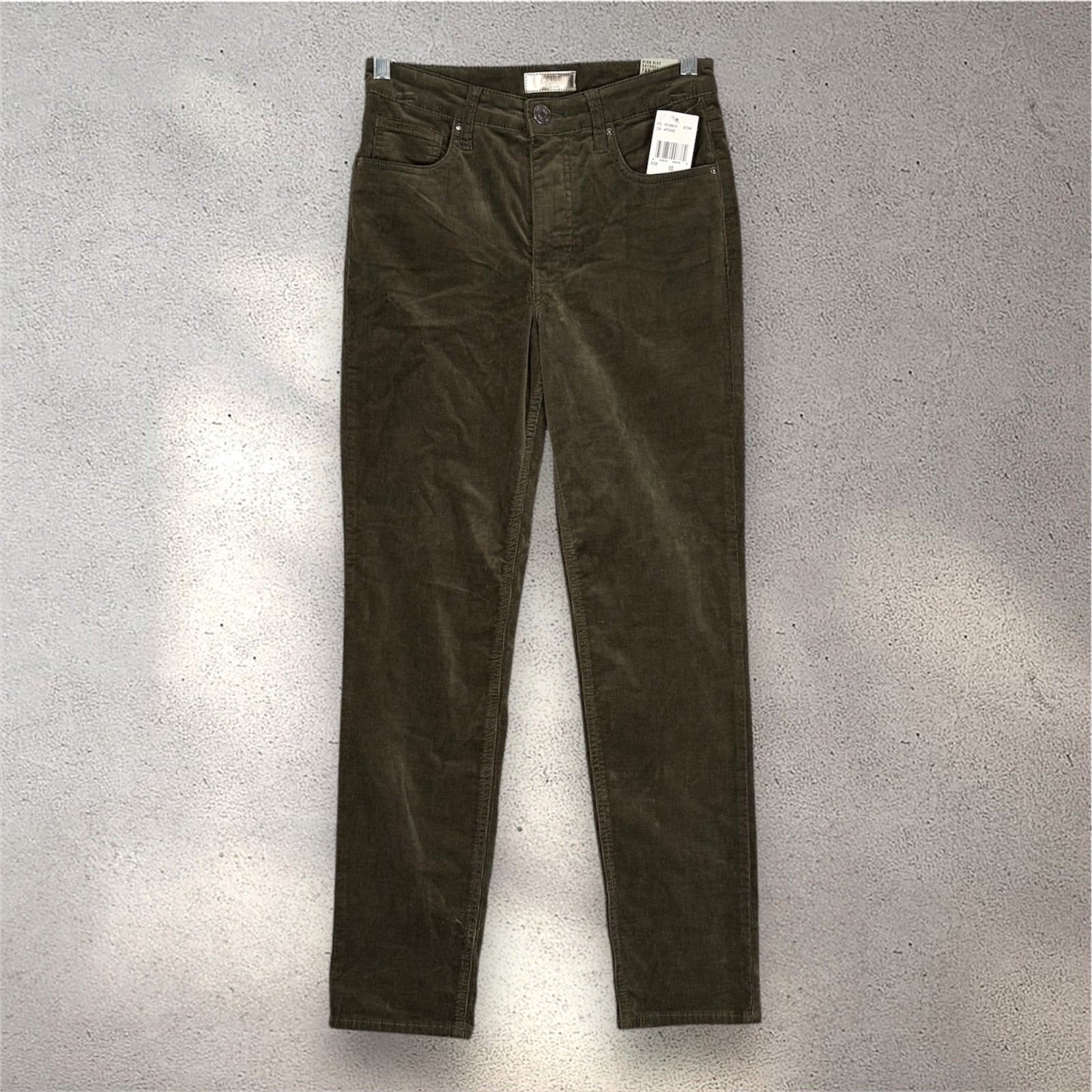 KUT Rachael Fab Ab Mom Jeans Women’s 00 Artichoke Green Corduroy Preppy Y2k