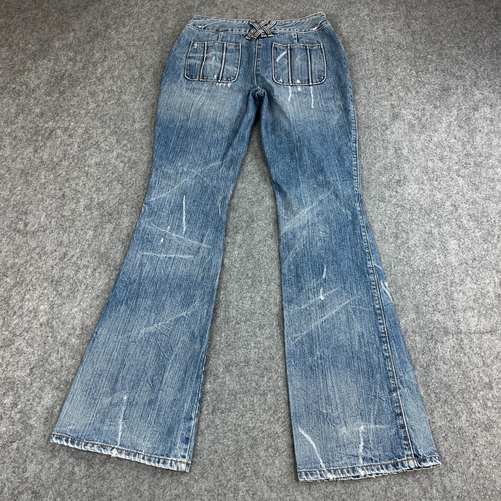 D&G Womens Jeans Bootcut Flare 24 32 UK 6 Low Rise Panel Vintage Italian Y2K 00s