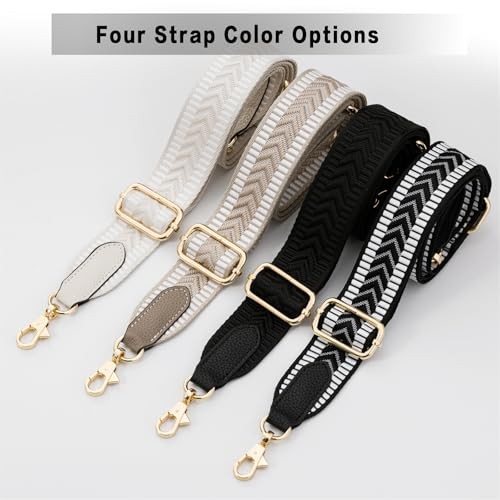 Purse Strap Replacement Adjustable Length 29.5–50.4 in Black / Gold Hardware