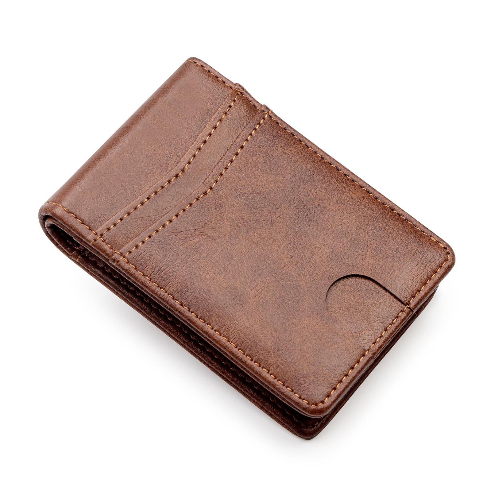 defway Minimalist Slim Wallet for Men – 4.3 x 3.15 x 0.86 inches, Brown