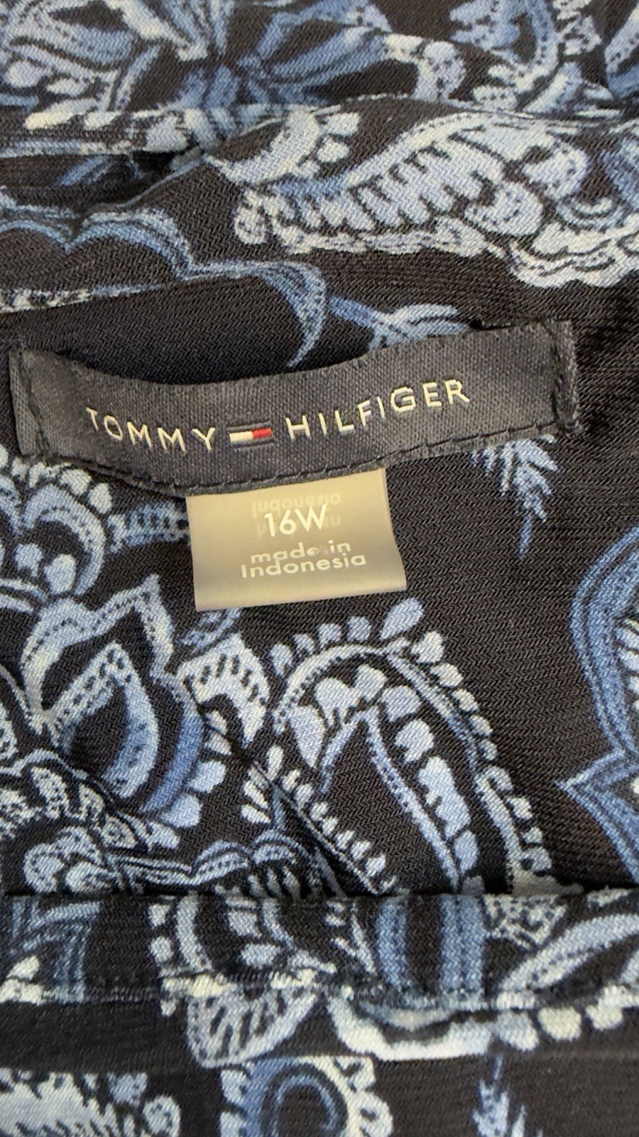 Tommy Hilfiger Women’s 16W Blue Floral Sleeveless Shift Dress Plus Size