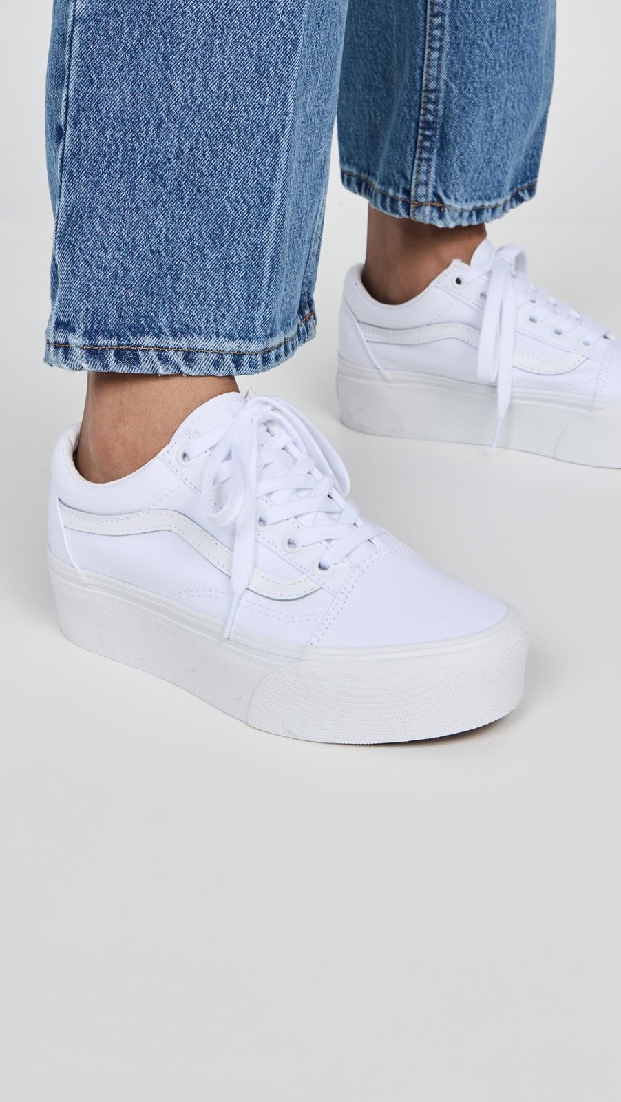 Vans Unisex Old Skool Stackform Shoes | True White | Authentic New