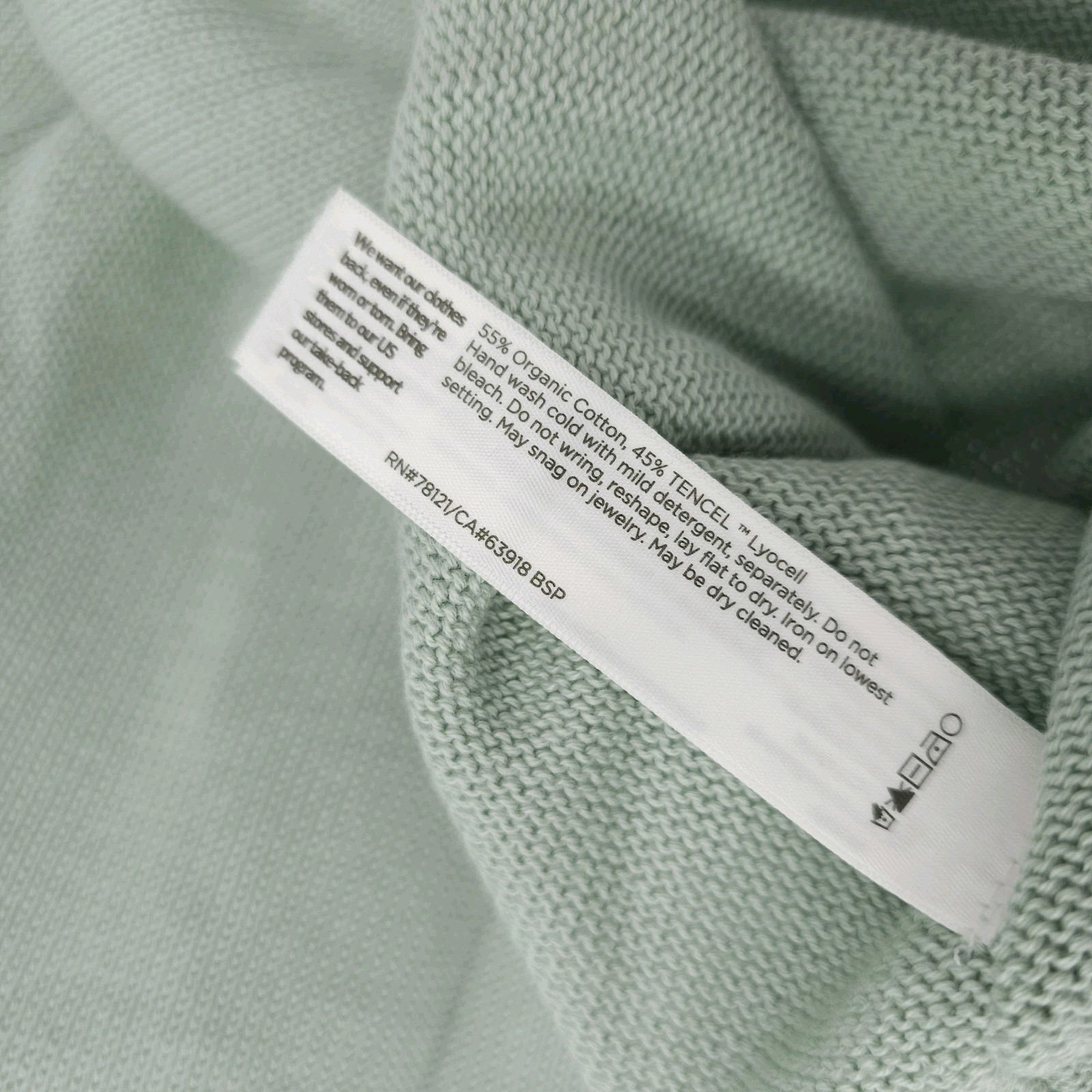 NWT EILEEN FISHER Boxy Pullover Absinthe Pale Green Rolled Hems PETITE LARGE