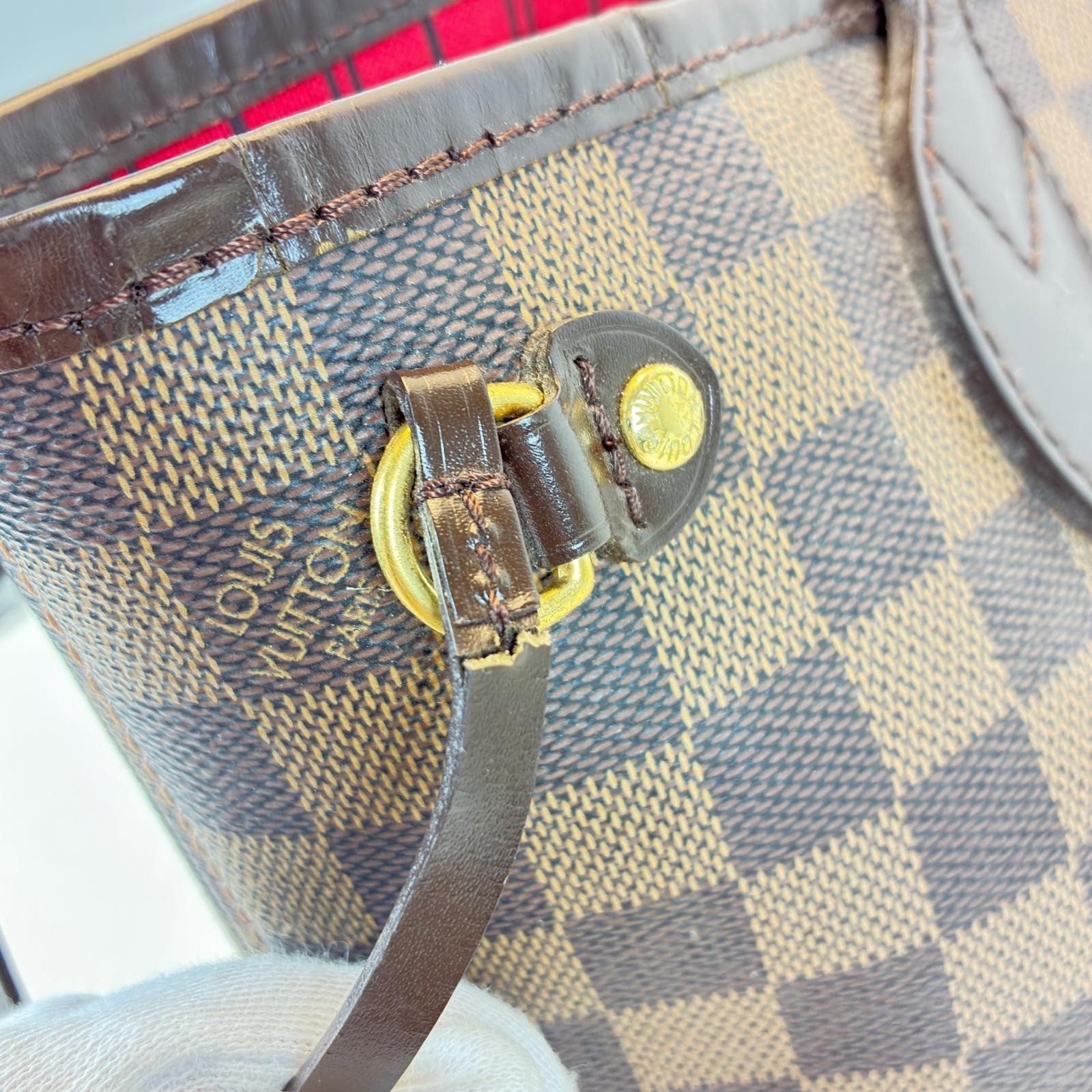 LOUIS VUITTON Never full PM Tote Bag N51109 Damier canvas Brown
