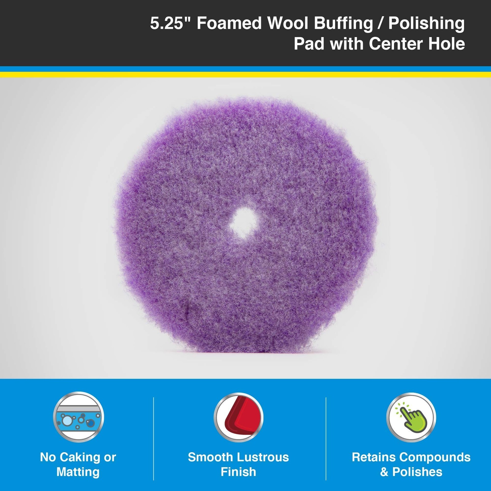 Purple Foamed Wool 5.25″ (1-Pack) Combination Wool and Foam pad. Perfect for …