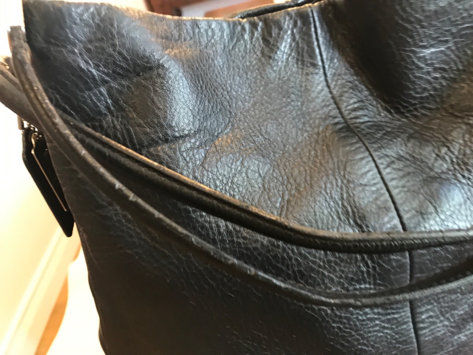 Coach Madison Phoebe Black Pebbled Leather Hobo Satchel Handbag