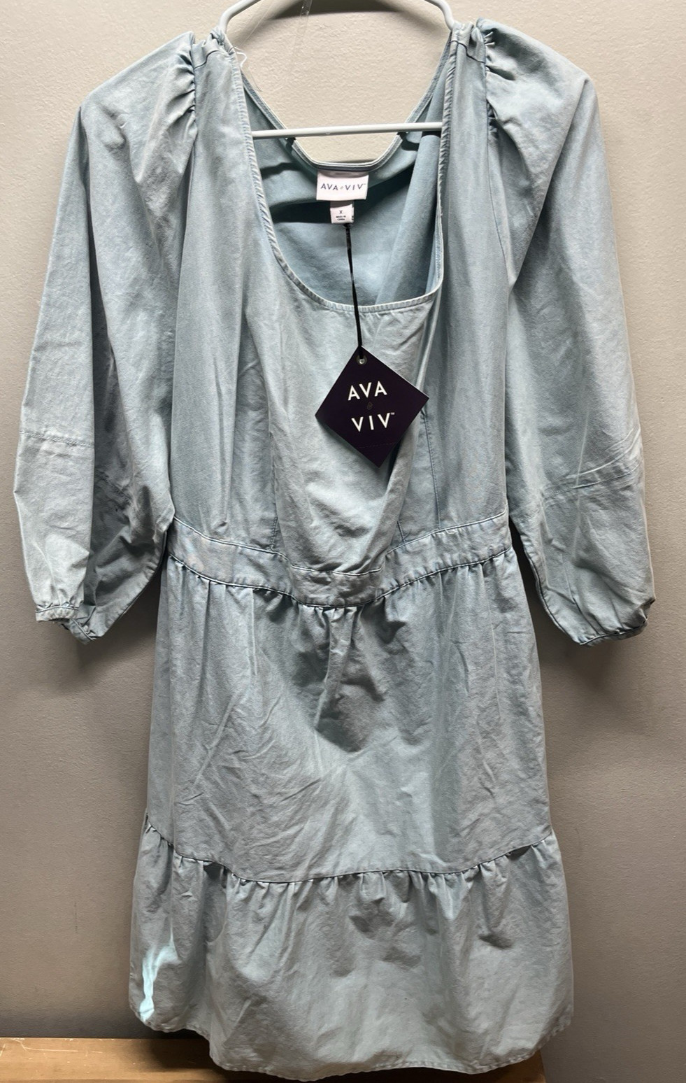 Ava & Viv dress womens plus size X teal New with tags! balloon style