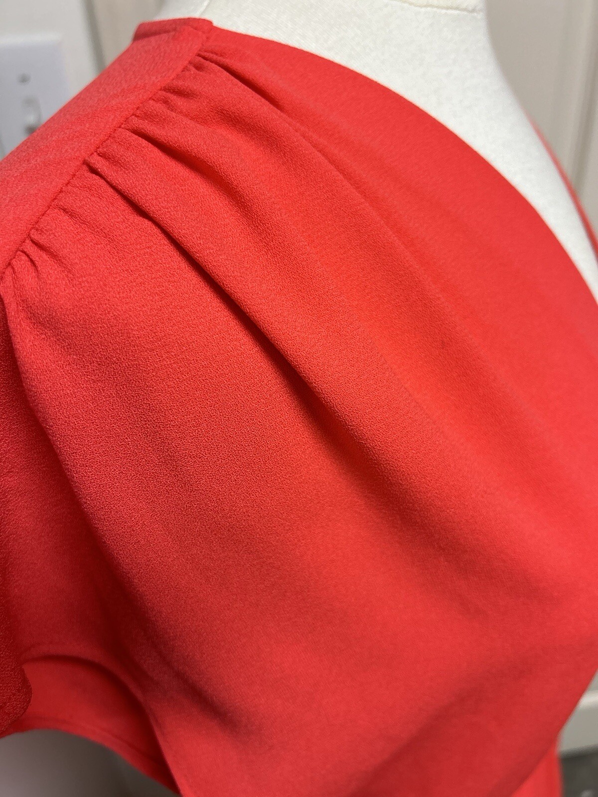 Halogen Casual Party Cocktail Dress Sz M Bright Brick Red