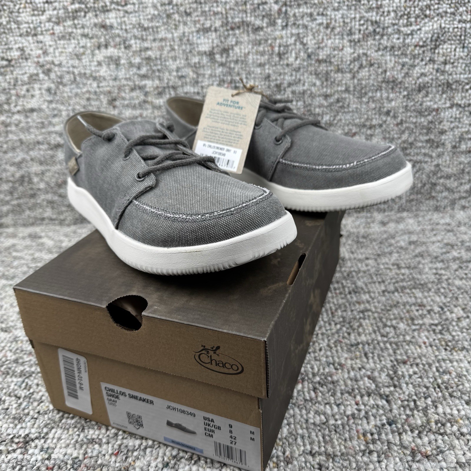 Chaco Chillos Sneaker Mens US 9 Casual Shoes Gray JCH108349 New with Box