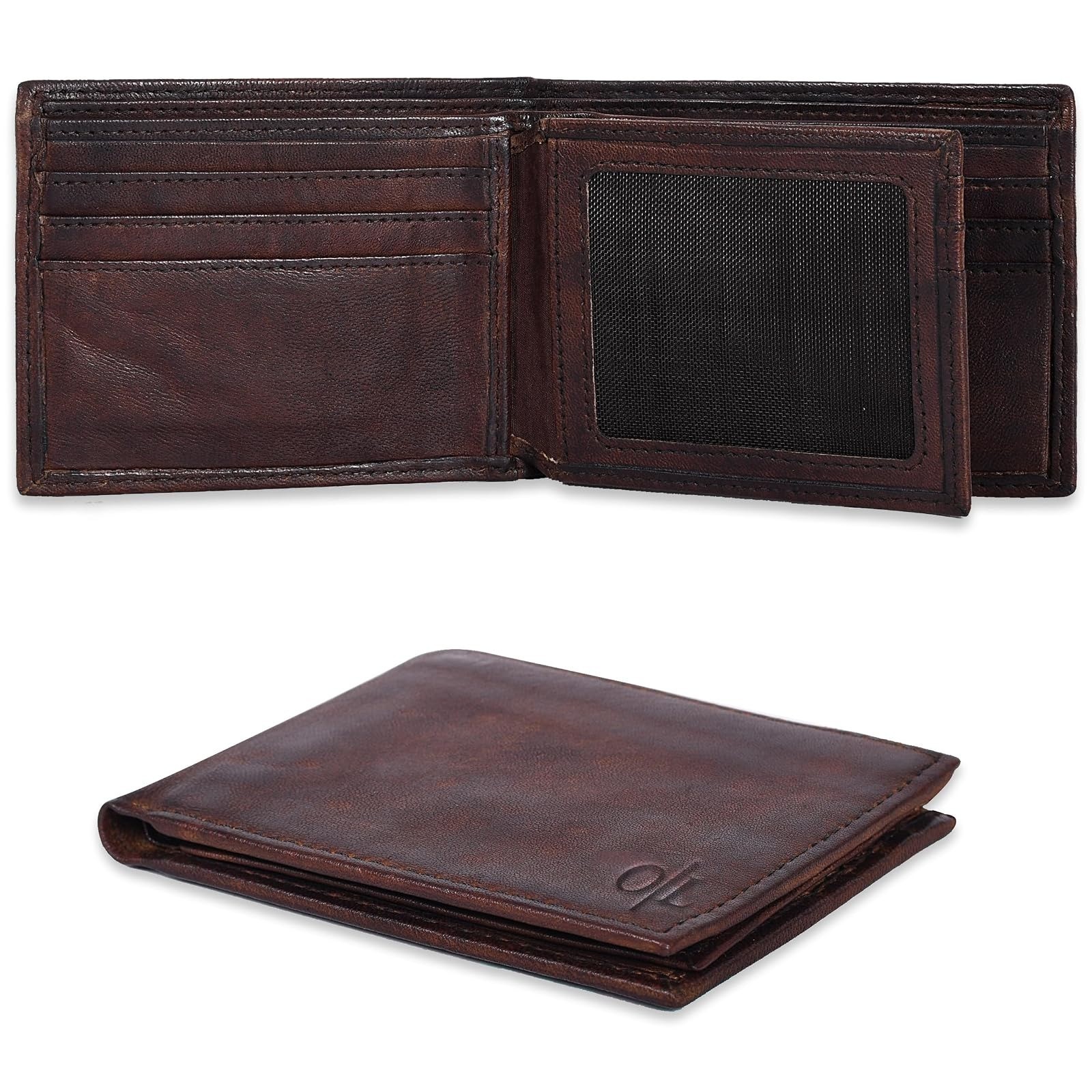 Leather RFID Bifold Wallet for Men – Minimalist Front Pocket Gift