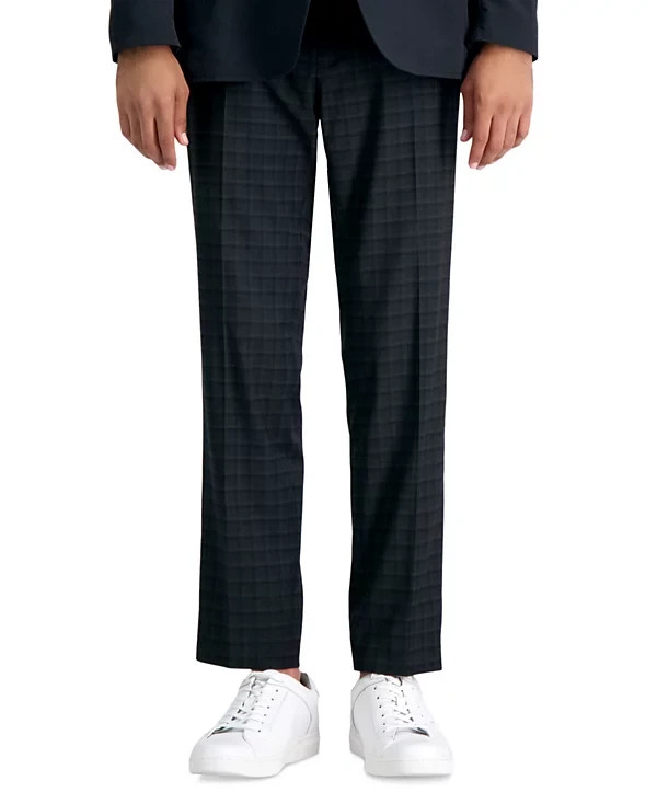 Kenneth Cole Reaction Men’s Pants Gabardine Skinny Fit Stretch 34W 32L Plaid