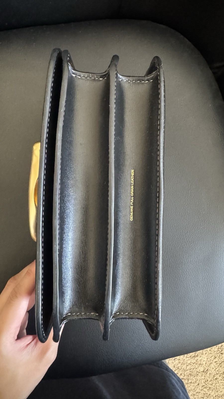 Coach Black Crossbody Bag Gold Hardware C Logo Snap Closure Detachable Strap