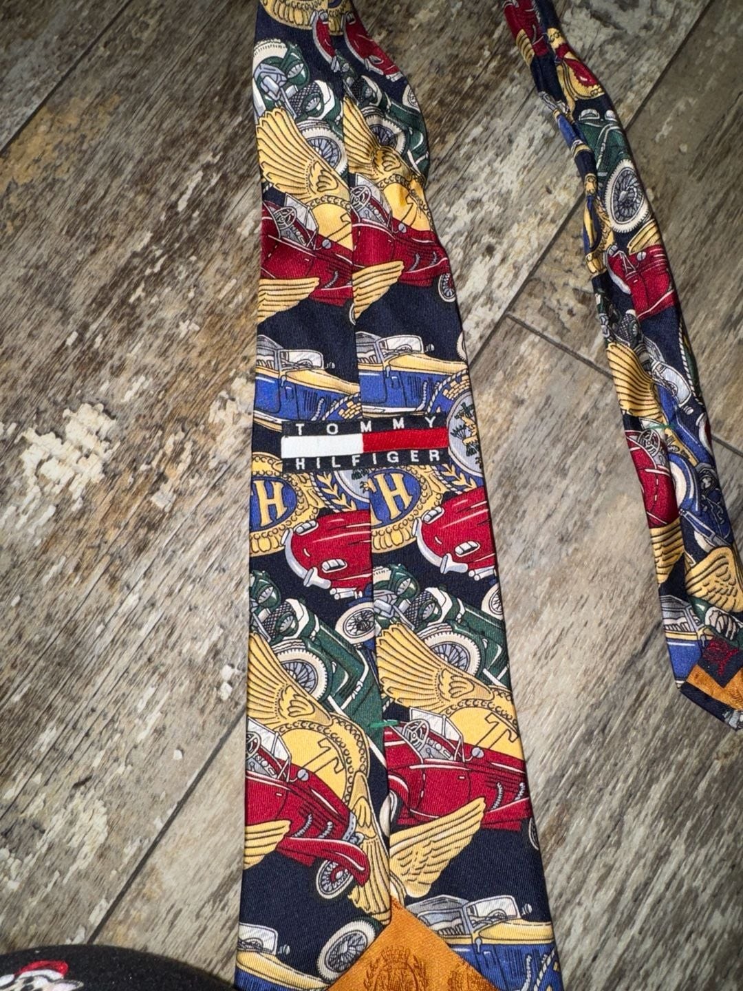 Tommy Hilfiger Vintage 90s Novelty Classic Cars Silk Necktie