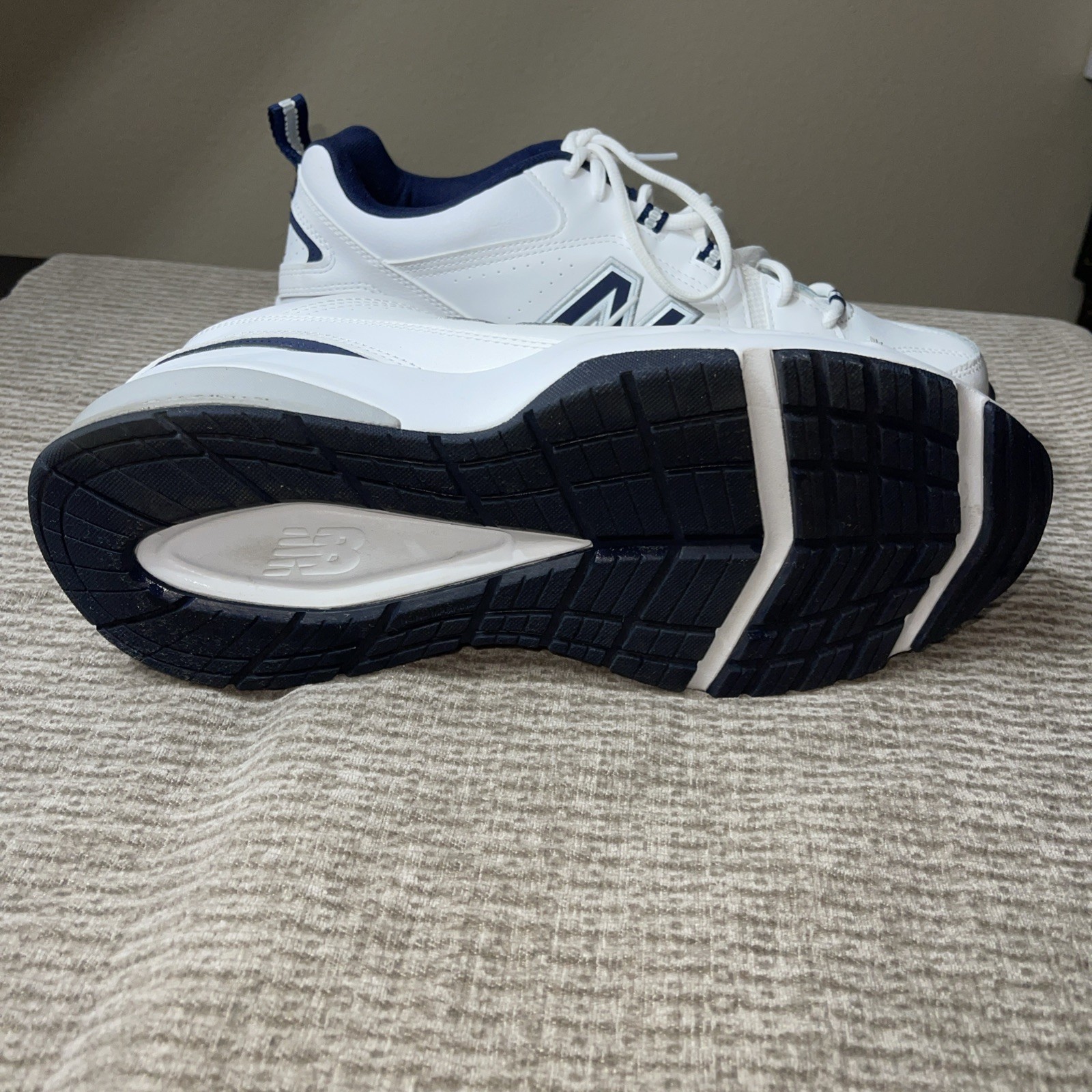 New Balance 608 Men’s Size 12 4E Leather Sneakers White/Navy MX608WN5