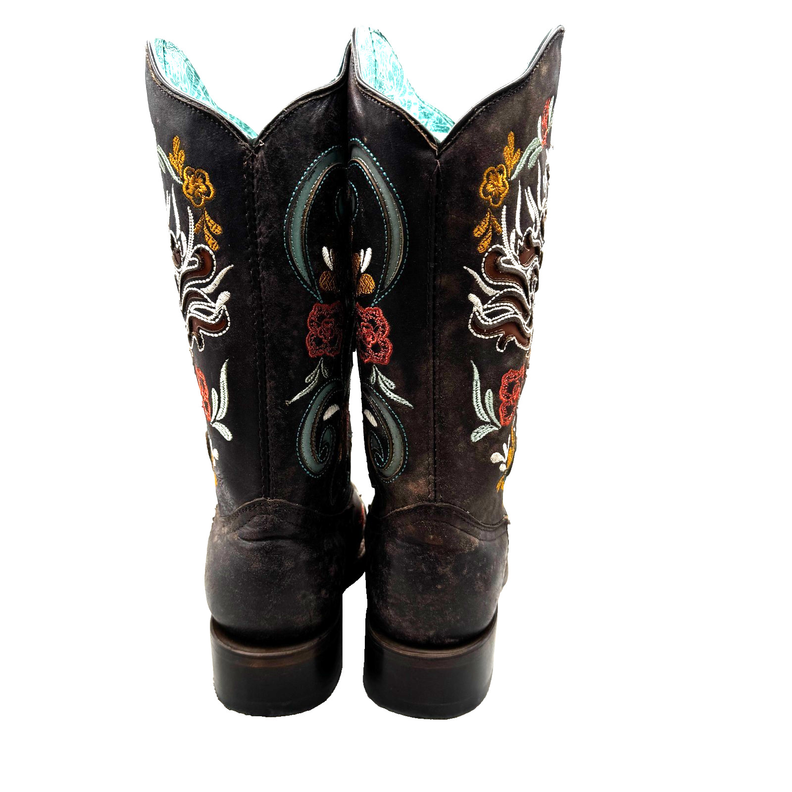 NEW Corral Women’s Floral Horse Inlay Tall Western Boot Square Toe 8 1/2 M -4267