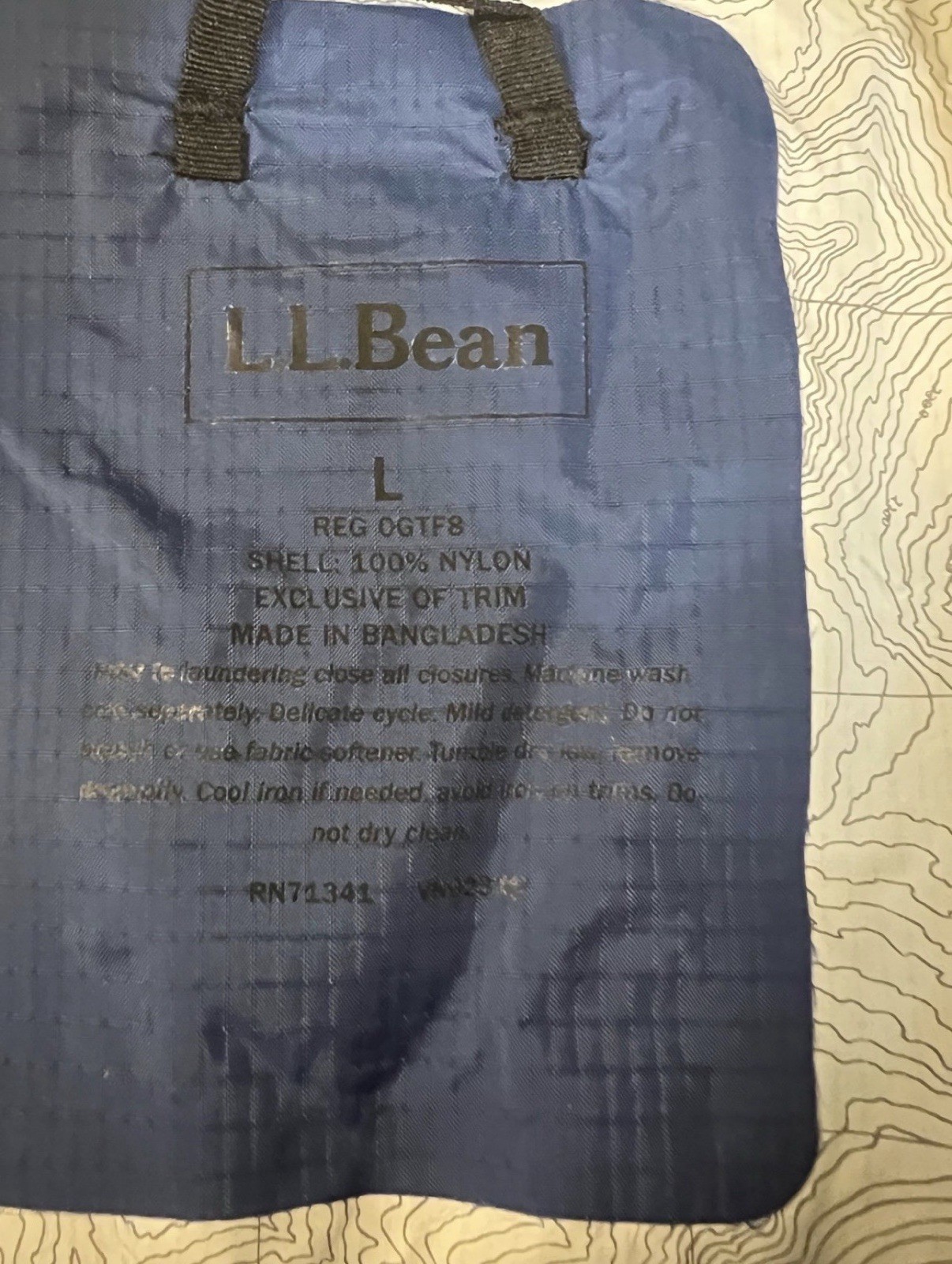 L.L. Bean Men’s Trail Model Rain Jacket Blue Large Regular OGTF8 Waterproof