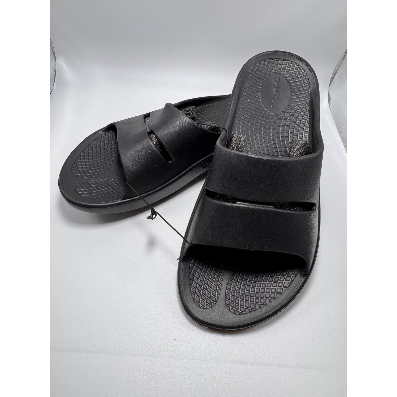 OOFOS Ooahh Recovery Slides Black Sandals Mens 5 Womens 7 EU 38 NWOT