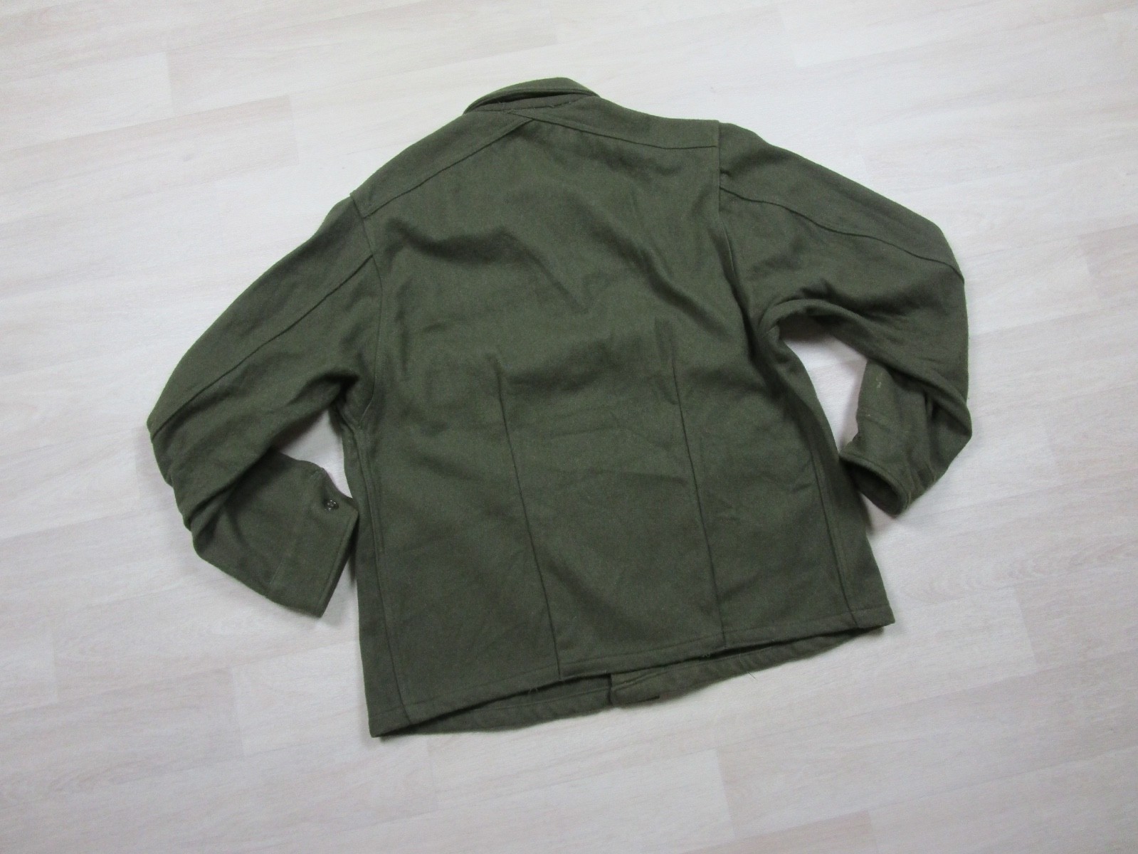 Vintage 50s US Army OG-108 Wool Cold Weather Field Shirt (L) Korean War 1952